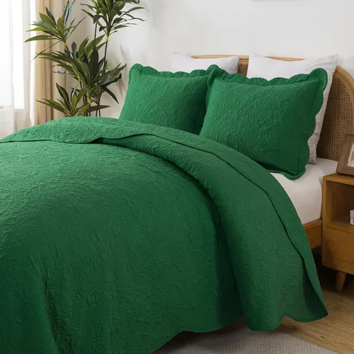 Vista 68 de HoneiLife Juego de ropa de cama tamaño Queen, juego de edredón de microfibra para cama Queen, colchas ligeras de 3 piezas, edredones reversibles