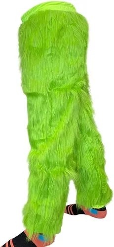 Vista 2 de Green Furry Adult Pants,Funny Cosplay Costume Props for Christmas,Santa Costume Green Pants For Adult