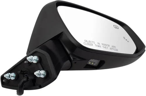 Vista 5 de TRQ Espejo calefactable eléctrico para el lado del pasajero, luz de charco de memoria negra lisa, punto ciego compatible con Toyota Sienna TO1320427