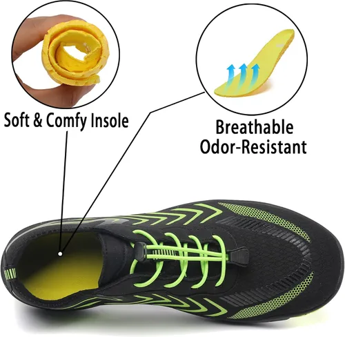 Vista 3 de Zapatos de agua para hombres y mujeres, zapatos acuáticos de secado rápido, para hombres y mujeres, zapatos de natación para senderismo, barco