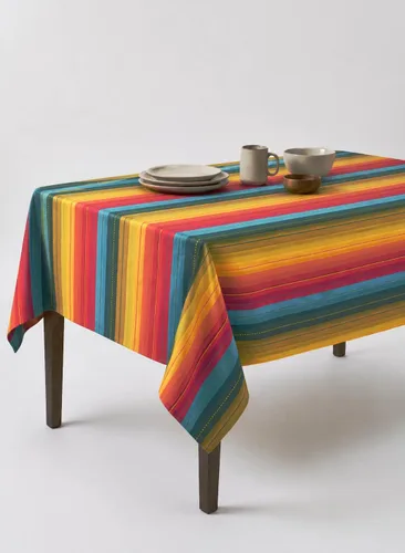 Vista 9 de Urban Villa - Mantel de mesa 100 % algodón, para uso diario, cenas familiares o fiestas en interiores o exteriores, a cuadros, color negro/blanco