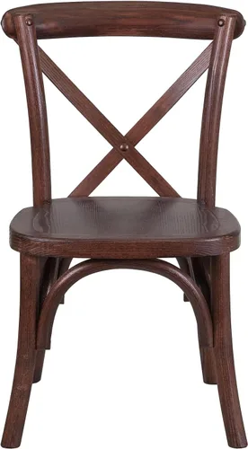 Vista 8 de Flash Furniture HERCULES Series Silla de caoba con respaldo cruzado para niños Acabado teñido a mano, construcción duradera, uso comercial