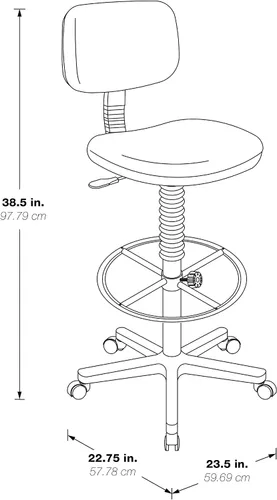 Vista 2 de Office Star DC Series - Silla de dibujo ajustable con anillo para el pie y asiento de espuma esculpida, piel sintética azul Dillon