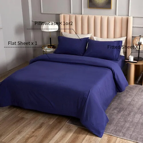 Vista 2 de Juego de sábanas - Ropa de cama de microfibra cepillada - Sábanas y fundas de almohada - Bolsillos profundos - Ajuste fácil - Sábanas transpirables