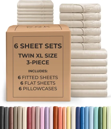 Vista 92 de Pack of 2, Twin Size 3 Piece Sheet Set - Breathable & Cooling - White