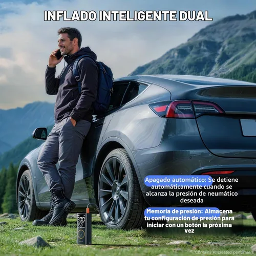 Vista 11 de OlarHike Compresor de aire portátil para inflador de neumáticos, sistema de manguera dual inteligente, bomba de aire automática para neumáticos