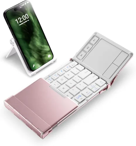 Vista 10 de iClever Teclado inalámbrico plegable en 3 de tamaño compacto de bolsillo (versión inglés) con touch pad sensible (sincroniza hasta 3 dispositivos)