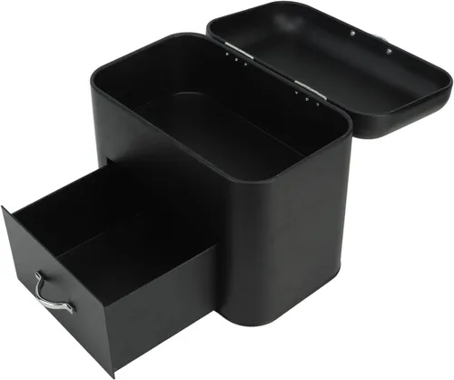 Vista 5 de Recipiente de almacenamiento de pan de hierro, mantenga el recipiente de pan casero de hierro de gran capacidad para encimera (negro)