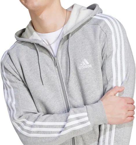 Vista 3 de adidas mens Essentials Fleece 3-stripes Full-zip Hoodie