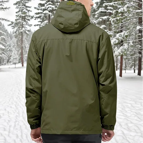 Vista 2 de HVECZIXP Men's Waterproof Lightweight Rain Jacket Removable With Hood Zipper Trench Outdoor Windproof Jacket