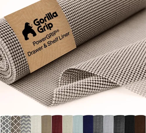 Vista 25 de GORILLA GRIP powerGRIP - Forro para estante de cajón y gabinete, agarre grueso y fuerte, forros no adhesivos que protegen armarios de cocina