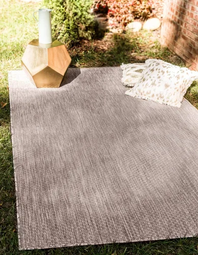 Vista 45 de Unique Loom Collection - Alfombra casual de transición sólida jaspeada para interiores y exteriores