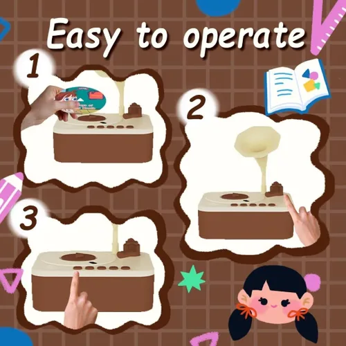 Vista 7 de Fonógrafo para niños con 96 tarjetas, reproductor de música de cuentos para niños de 3 a 12 años, juguete sensorial musical para niños y niñas