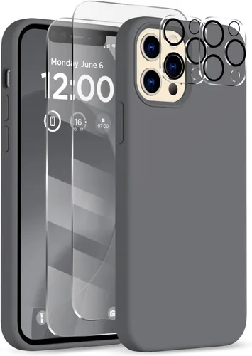 Vista 18 de Funda para iPhone 12 Pro Max, [2 protectores de cámara + 2 protectores de pantalla], funda protectora de silicona de cuerpo completo a prueba