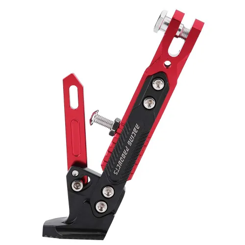 Vista 9 de KIMISS Soporte lateral de pie ajustable para NMAX, para NMAX 155 2015-2016 y NMAX 125, soporte de estacionamiento rojo