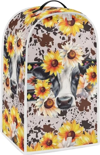 Vista 3 de Funda para licuadora de flores de vaca, funda para electrodomésticos de cocina, a prueba de polvo, lavable, resistente a las manchas, cubierta