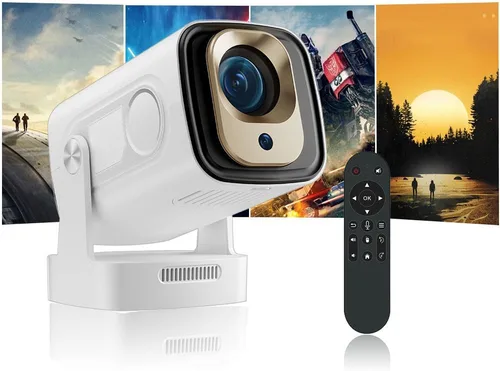 Vista 10 de Mini proyector portátil, proyector inteligente, corrección horizontal automática, brillo nativo 1080P 200 ANSI, proyector de película al aire libre