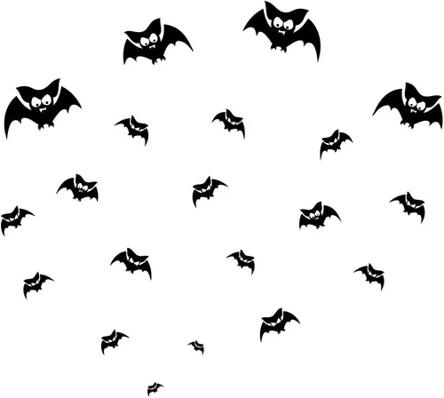 Vista 5 de Pegatina de pared de murciélago de Halloween dispersa silueta de murciélago