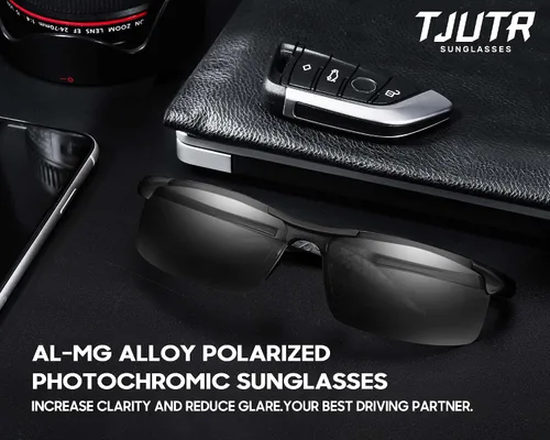 Vista 6 de TJUTR Lentes de sol fotocromáticos polarizados para hombre para conducir de día y noche antirreflejos ideales para condiciones de luz baja a media