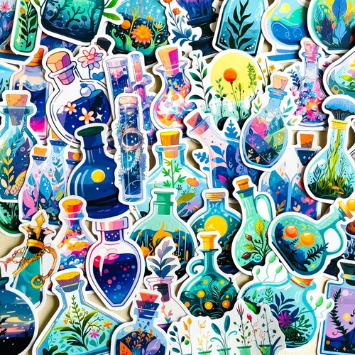 Vista 12 de Yoksas 50 piezas de calcomanías vintage victorianas - Calcomanías de vinilo impermeables de arte antiguo para laptops, botellas de agua, álbumes