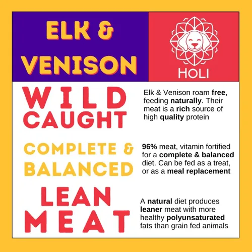 Vista 5 de HOLI Elk & Venison - Golosinas liofilizadas para perros, totalmente naturales y capturadas en la naturaleza, fortificadas con vitaminas y minerales