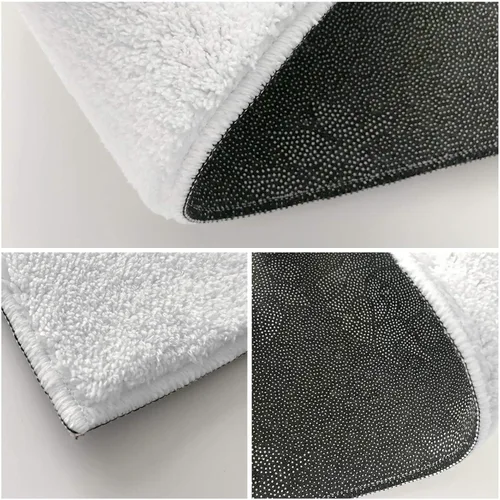 Vista 3 de T&H XHome Tapete antideslizante para interiores, absorbente, suave, peludo, diseño de muñeco de nieve, copo de nieve, lavable, duradero, tapete