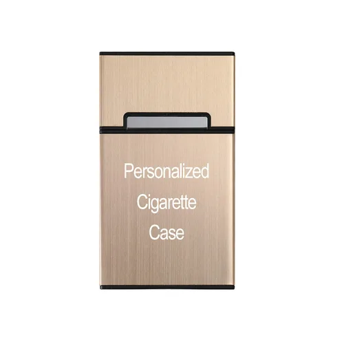 Vista 4 de Estuche de cigarrillos personalizado para mujer, soporte de cigarrillos de aleación de metal personalizado, regalo único para hombres, 4.15 x 2.4 x
