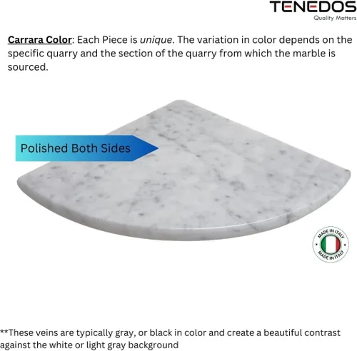 Vista 2 de Tenedos Carrara Bianco italiano de alta calidad blanco grisáceo 9x9 mármol accesorios de baño esquina ducha estante azulejo pulido (1 unidad)