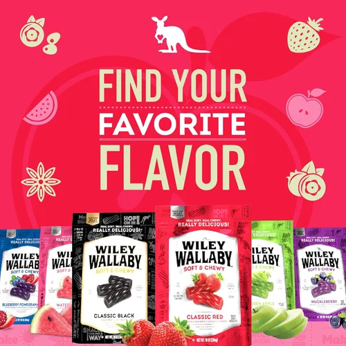 Vista 7 de Wiley Wallaby Fresa, sandía, manzana, variedad de regaliz, 10 onzas