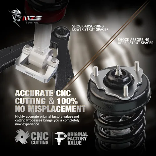 Vista 3 de MZS Kit de nivelación de 2 pulgadas, espaciadores de puntal delantero superior e inferior, kit de elevación compatible con Silverado Sierra Yukon