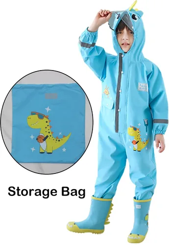 Vista 6 de Traje de lluvia impermeable de una pieza para niños pequeños, tallas S-XL de 1 a 6 años