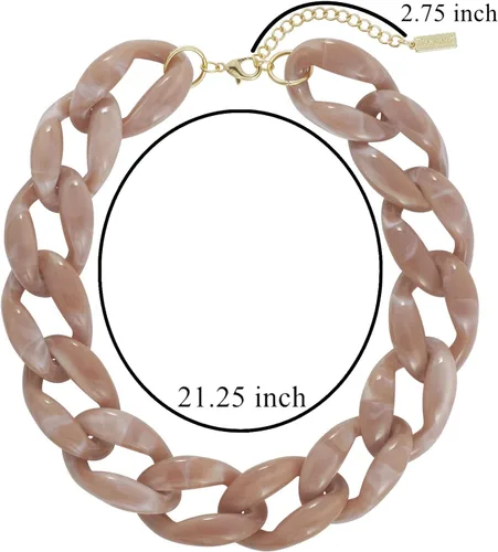 Vista 6 de Collar de cadena de eslabones acrílicos de moda para mujer