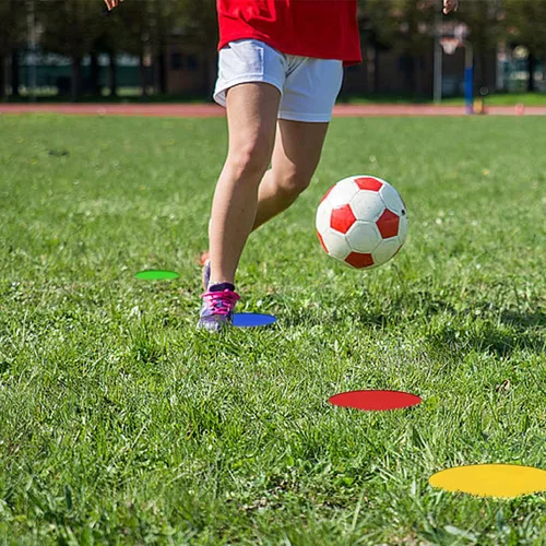 Vista 5 de Marcadores de agilidad de goma antideslizante de 9 pulgadas, conos de campo plano para fútbol, baloncesto, deportes, entrenamiento de agilidad