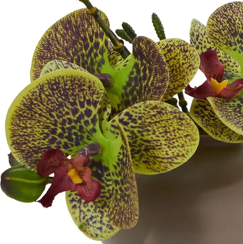 Vista 2 de Nearly Natural Arreglo artificial de orquídea Phalaenopsis de 7 pulgadas, juego de 3