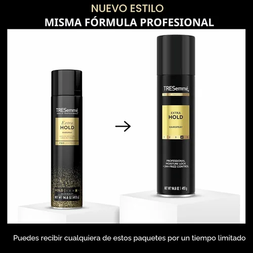 Vista 3 de TRESemmé Spray para el cabello Extra Hold para el control del frizz de 24 horas, con tecnología Pro Lock 14.6 onzas