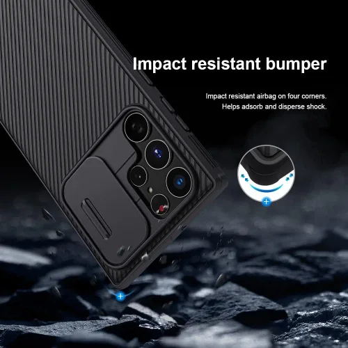 Vista 4 de Mangix Funda para Samsung Galaxy S22 Ultra con cubierta para cámara, delgada funda protectora de policarbonato delgado a prueba de golpes