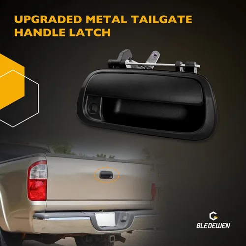 Vista 5 de Gledewen Manija de puerta trasera de metal mejorada, compatible con Toyota Tundra 2000-2006, reemplaza # 80866 TO1915110 690900C010