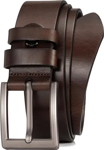 Vista 10 de WOLFANT Cinturón de cuero de grano completo de 1.5" para hombre, 100% cuero sólido italiano real