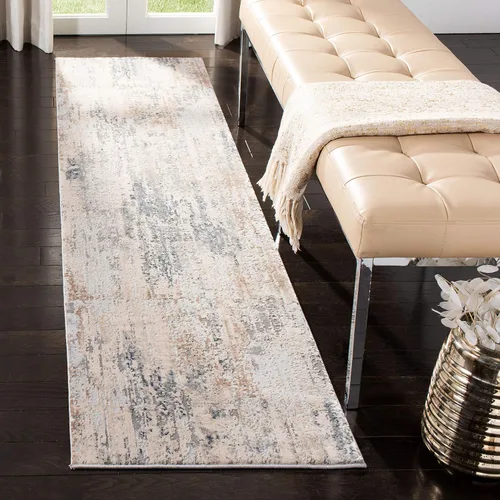 Vista 11 de SAFAVIEH Invista Collection - Alfombra decorativa de 4 x 6 pies, color crema y gris, diseño abstracto moderno, no desprende pelusa y de fácil