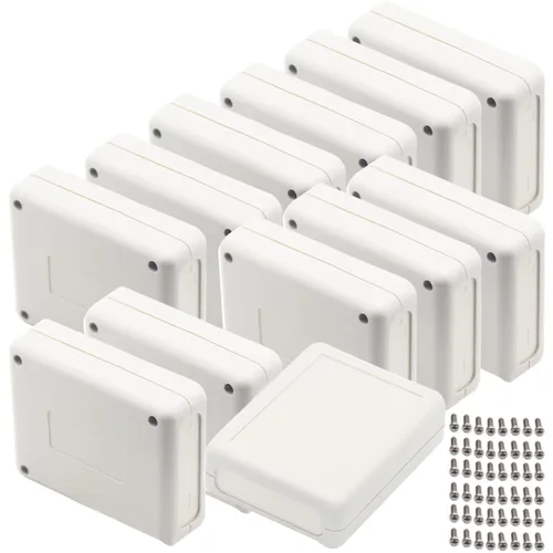 Vista 26 de Zulkit 12 cajas de proyecto de plástico ABS para proyectos eléctricos, caja de conexiones pequeña, color blanco, 2.17 x 1.28 x 0.79 pulgadas