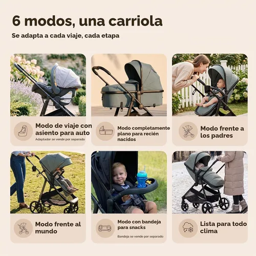 Vista 5 de Mompush Wiz - Cochecito reversible 2 en 1, plegable con una sola mano Negro