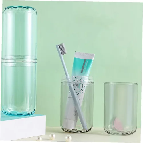 Vista 4 de DOITOOL Estuche para cepillos de dientes de viaje de plástico transparente para cepillos de dientes, contenedor portátil para cepillos de dientes