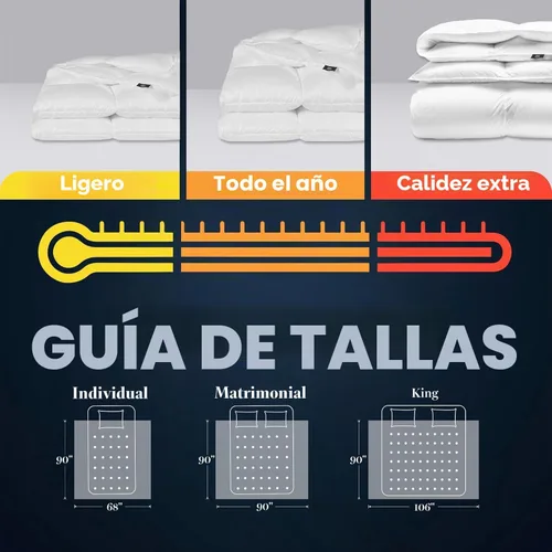 Vista 6 de Serta Edredón de fibra de plumón de ganso tamaño King de gran tamaño, funda de edredón 100% algodón, edredón hipoalergénico de lujo de hotel