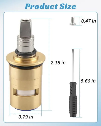 Vista 5 de Kit de cartucho de grifo de cerámica de 1/4 vueltas para agua fría y caliente Reemplazar 1-099XKJKABNF 1-100XKJKABNF Construcción duradera de latón