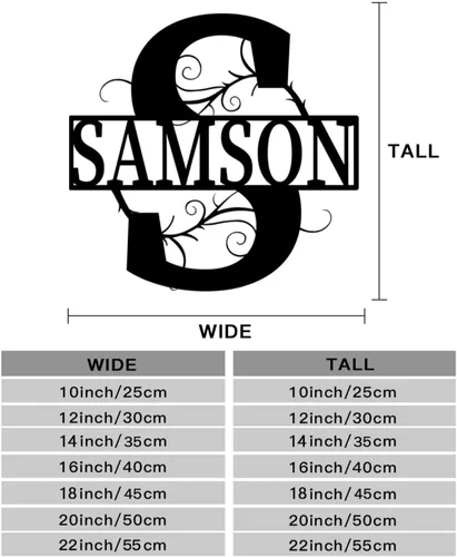 Vista 2 de Letreros de metal personalizados con nombre, letras con monograma, decoración de pared, letrero de apellido familiar personalizado para decoración