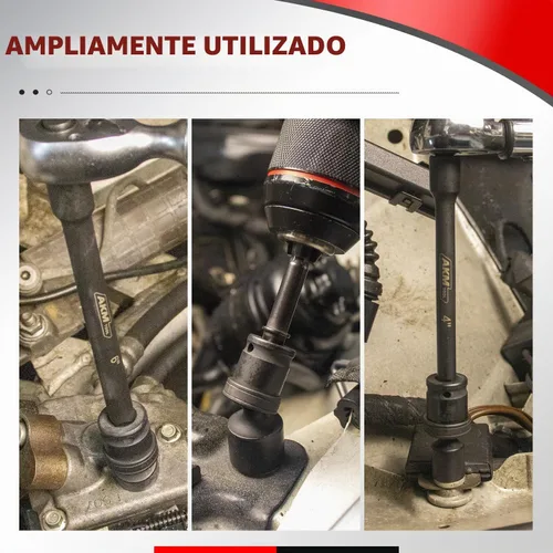 Vista 7 de Juego de enchufes de impacto universal de 1/4" de accionamiento, juego de enchufes giratorios de 18 piezas, enchufe de oscilación de junta universal