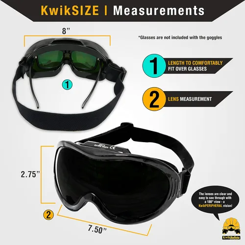 Vista 5 de KwikSafety - Charlotte, NC - Black Welding Goggles Brazing Flame Cutting Eye Protection