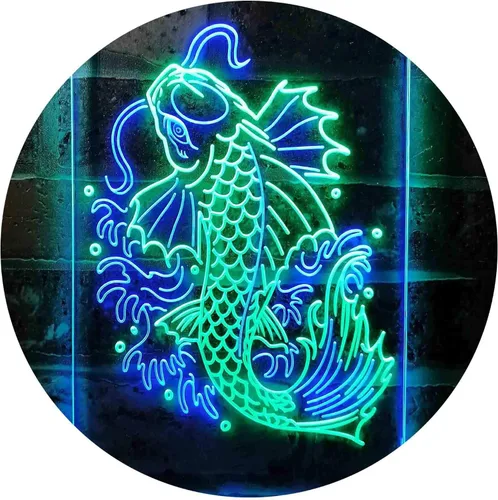 Vista 20 de ADVPRO Koi Fish Display - Letrero de neón LED de doble color, azul y rojo, 8 x 12 pulgadas st6s23-i3720-br