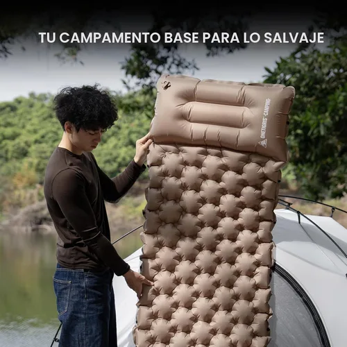 Vista 6 de ONETIGRIS Blackcrystal - Colchoneta de dormir ultraligera para acampar con almohada con bomba de pie incorporada, colchoneta inflable compacta
