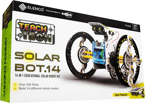 Vista 2 de Elenco - Robot solar educativo 14 en 1, kit de robot para construir por tu cuenta, alimentado por el sol